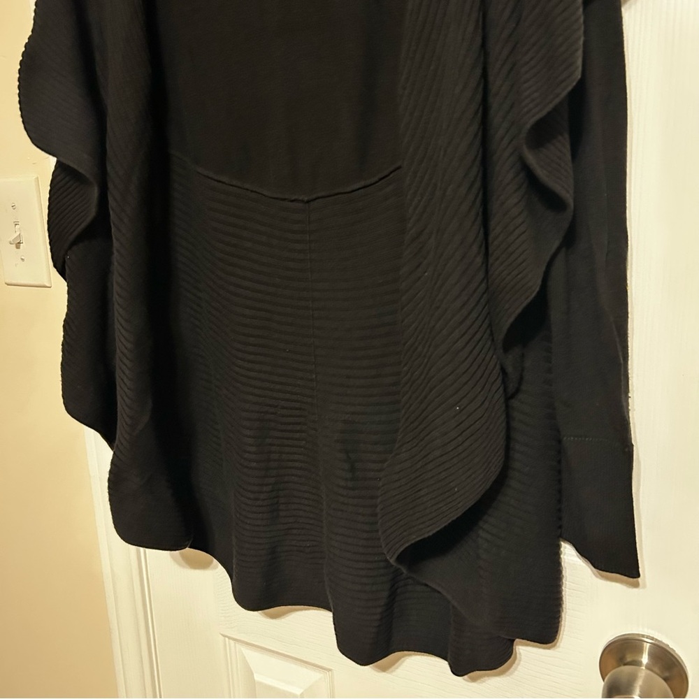 WHBM Black Ruffle Open Front Cardigan Medium - Picture 7 of 12
